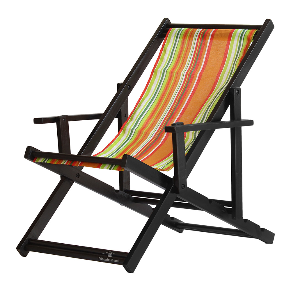 Kit 4 Espreguiçadeiras Dobrável Black CB-L laranja