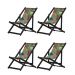 Kit 4 Espreguiçadeiras Dobrável Black SB-Arara