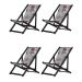 Kit 4 Espreguiçadeiras Dobrável Black SB-Cinza Floral