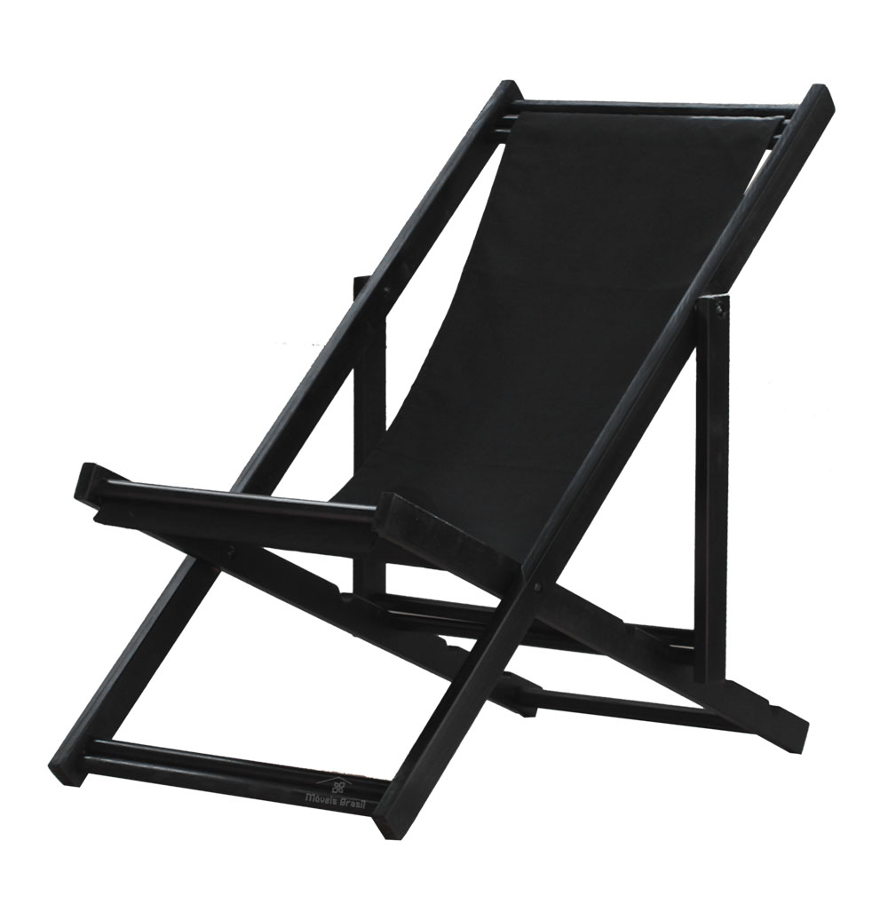 Kit 4 Espreguiçadeiras Dobrável Black SB-Preto
