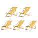 Kit 5 Cadeira Madeira Espreguiçadeira Dobrável SB-Amarelo