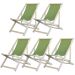 Kit 5 Cadeira Madeira Espreguiçadeira Dobrável SB-Verde