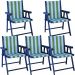 Kit 5 Cadeira Praia Dobrável Madeira Black-List Verde/Branco