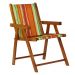 Kit 5 Cadeira Praia Dobrável Madeira Envernizada-List Laranja