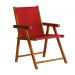 Kit 5 Cadeira Praia Dobrável Madeira Envernizada-Vermelho
