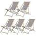 Kit 5 Cadeiras Espreguiçadeira Dobrável SB-Cinza