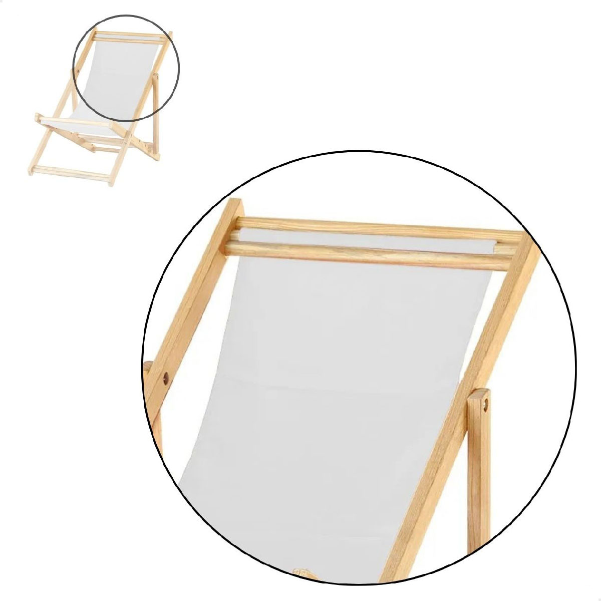 Kit 5 Cadeiras Espreguiçadeira Dobrável SB-Cinza