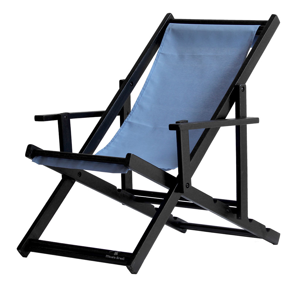 Kit 5 Espreguiçadeiras Dobrável Black CB-Azul