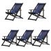 Kit 5 Espreguiçadeiras Dobrável Black CB-Azul Marinho