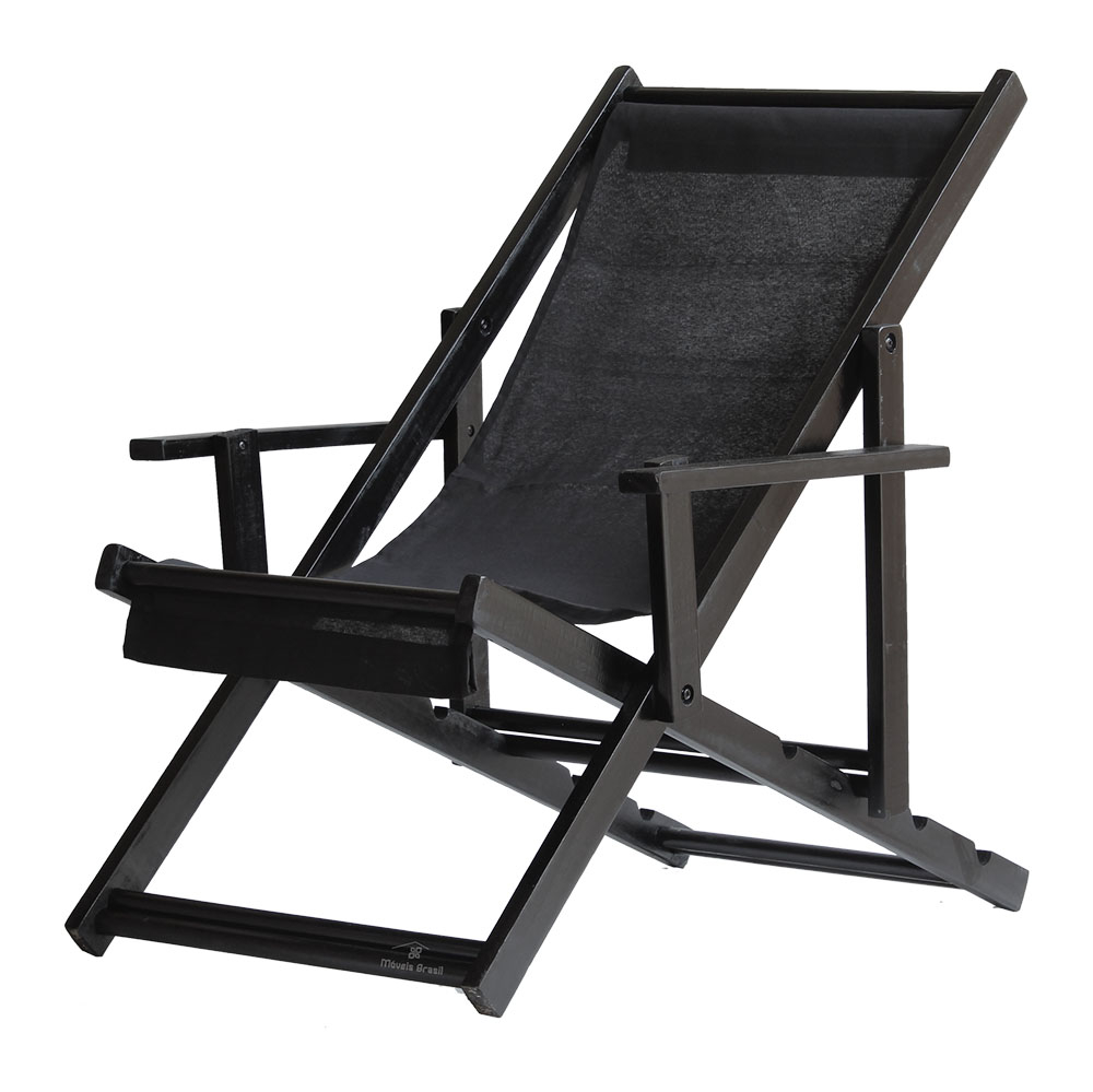 Kit 5 Espreguiçadeiras Dobrável Black CB-Preto
