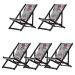 Kit 5 Espreguiçadeiras Dobrável Black SB-Cinza Floral