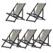 Kit 5 Espreguiçadeiras Dobrável Black SB-L Marrom