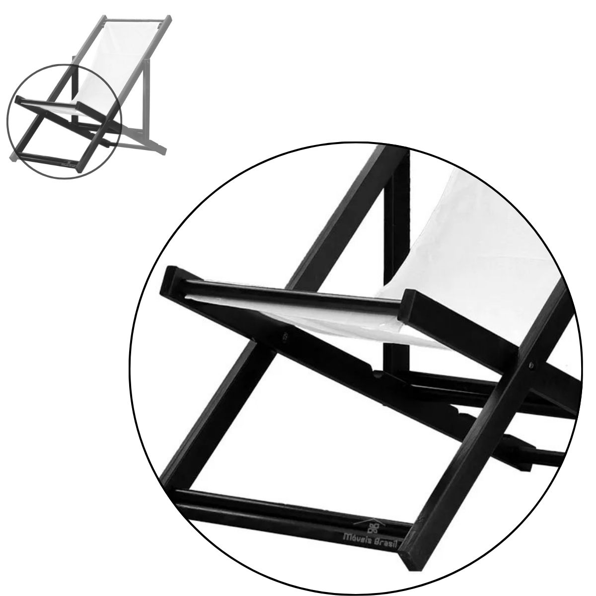 Kit 5 Espreguiçadeiras Dobrável Black SB-L Marrom