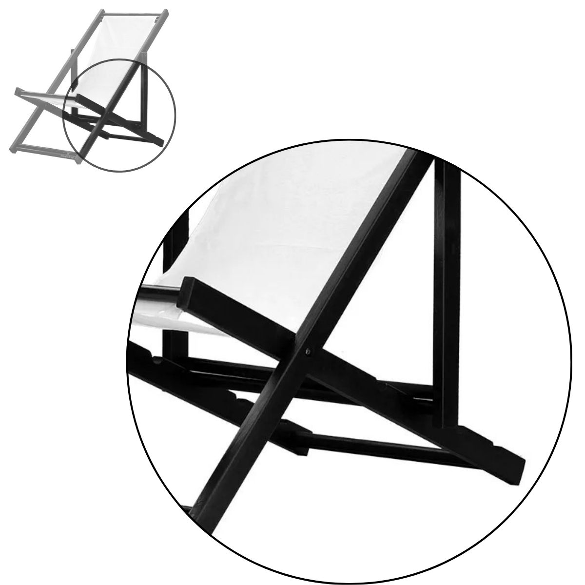 Kit 5 Espreguiçadeiras Dobrável Black SB-L Marrom