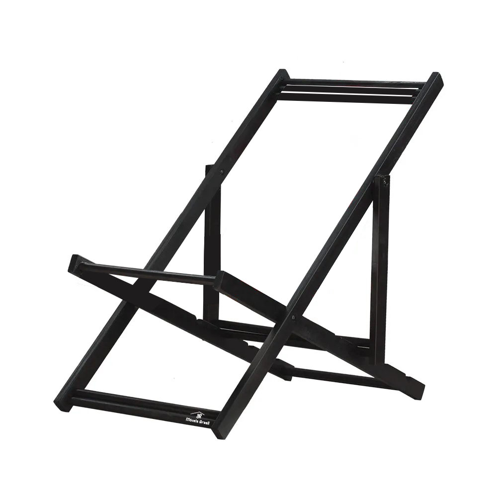 Kit 5 Espreguiçadeiras Dobrável Black SB-L Preto/Branco
