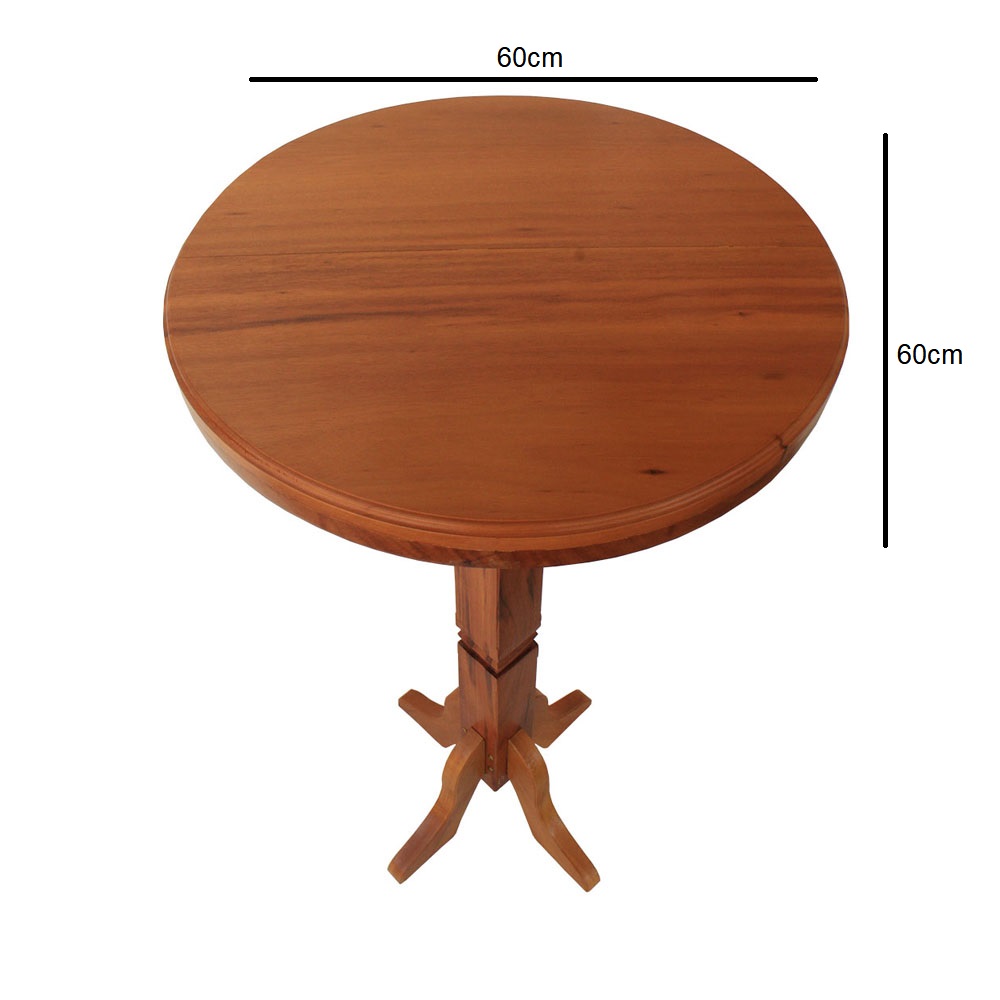 Mesa Bistrô 60x60 cm em Madeira Maciça - Natural