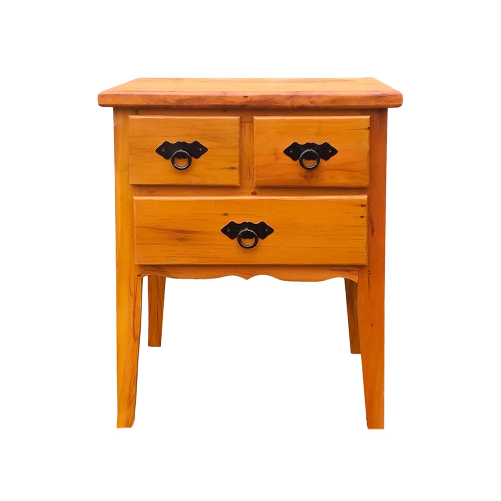 Mesa Cabeceira 60 cm 1 Gaveta Madeira de Demolição Natural
