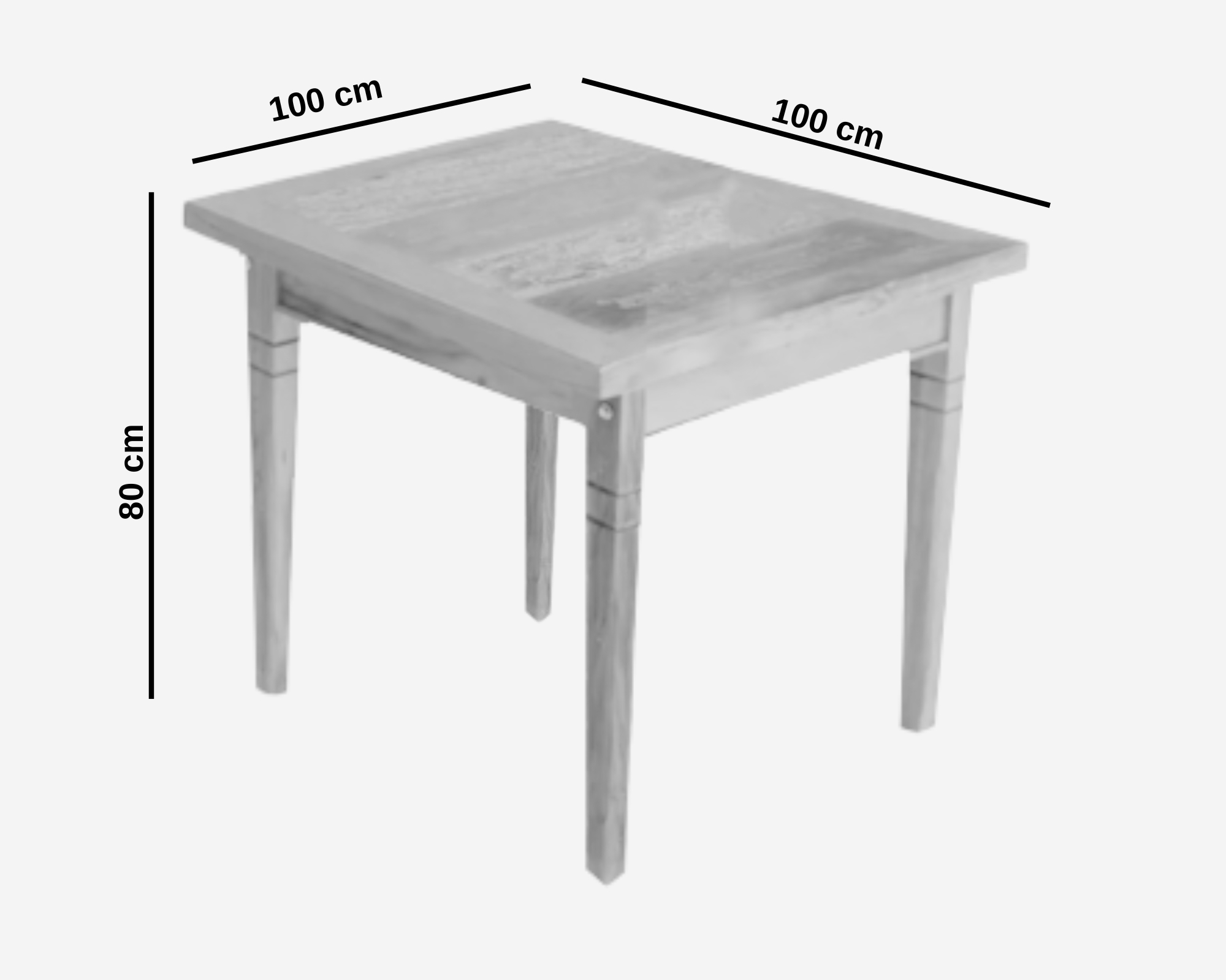 Mesa De Jantar 1 x 1 M Madeira Demolição Com Pátina