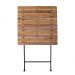 Mesa Dobrável 60x60cm em Ferro e Madeira Demolição Maciça Natural