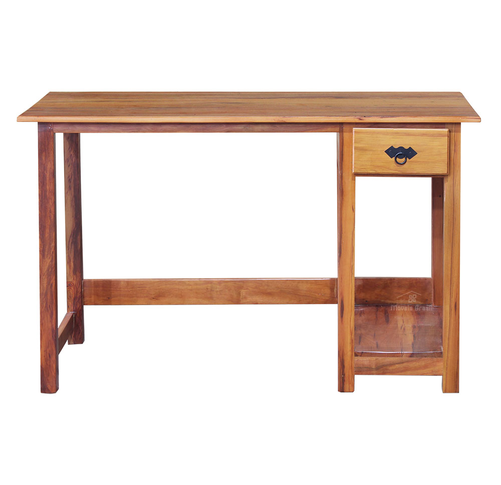 Mesa Escrivaninha Escritório em Madeira Maciça - Natural