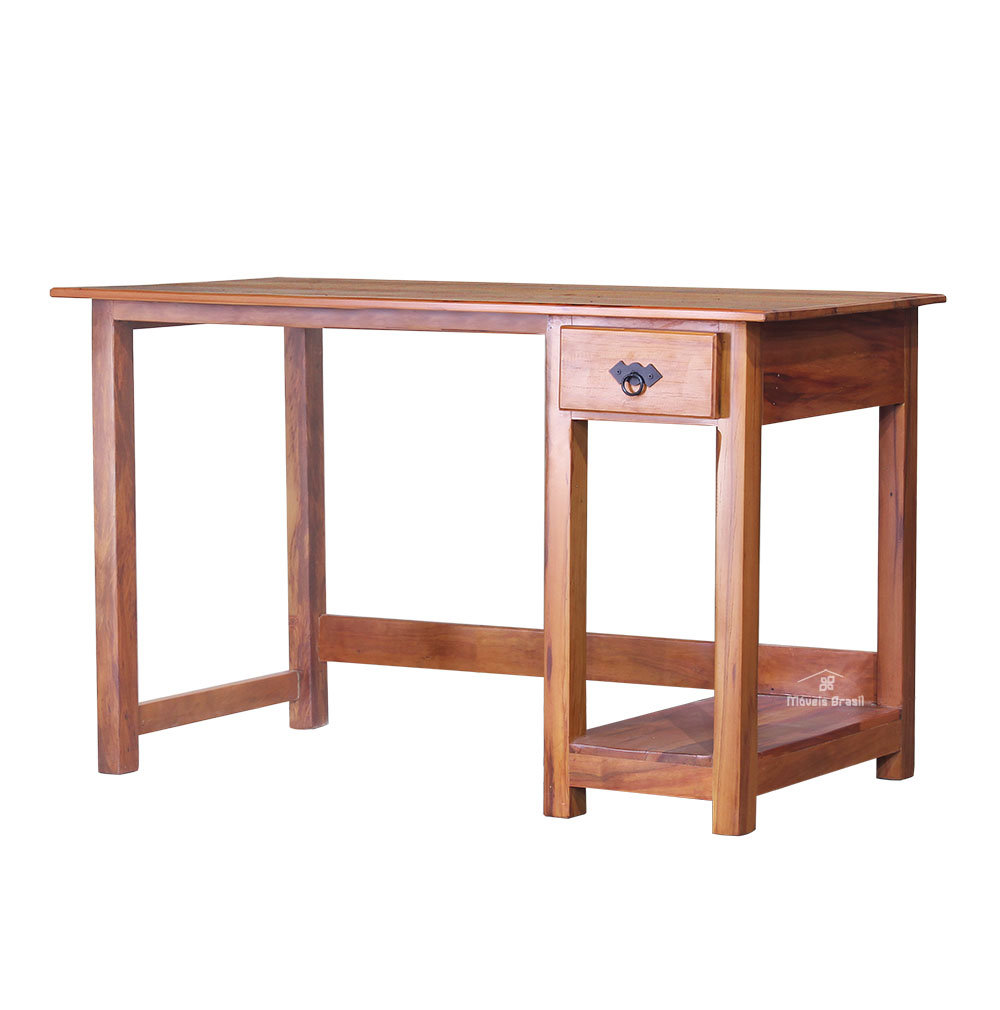 Mesa Escrivaninha Escritório em Madeira Maciça - Natural