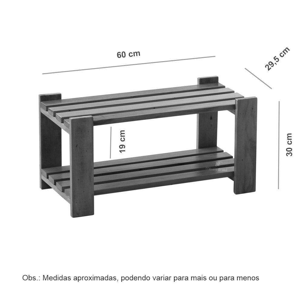 Mesa de Centro 60 x 30 cm Madeira de Demolição Ripada Natural