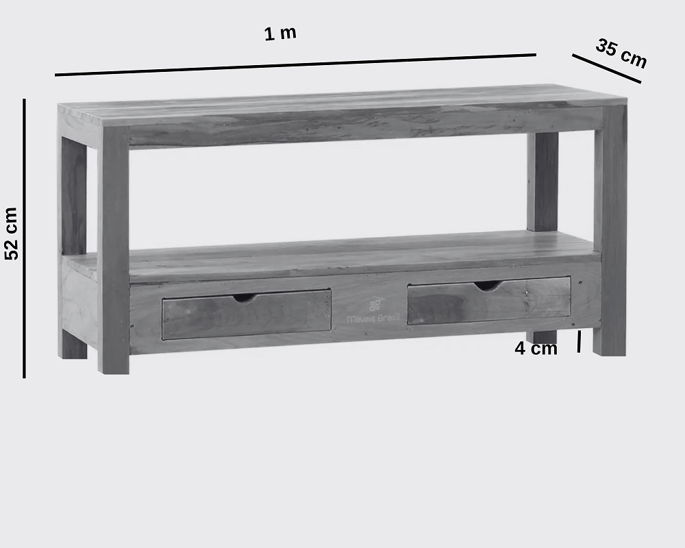 Rack Ilha 2 Gavetas Natural Premium