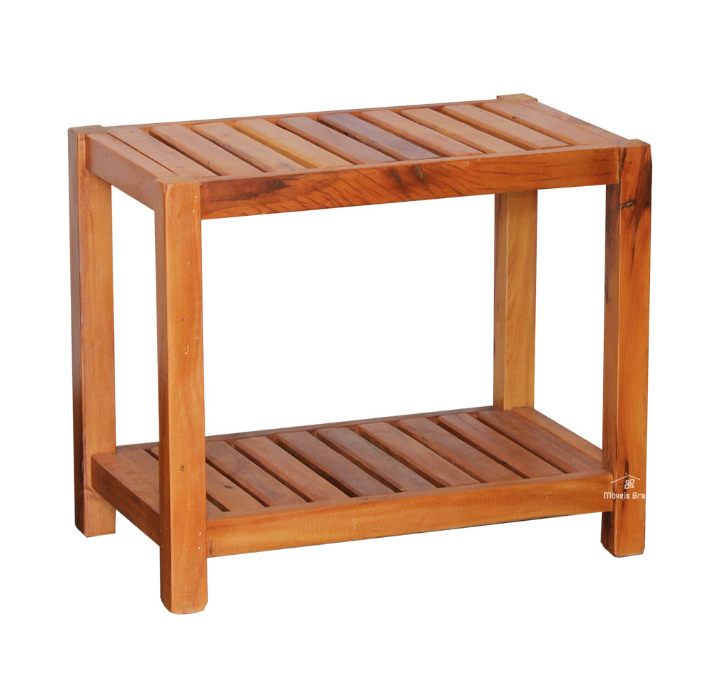 Sapateira 55 cm Madeira de Demolição Ripada Natural