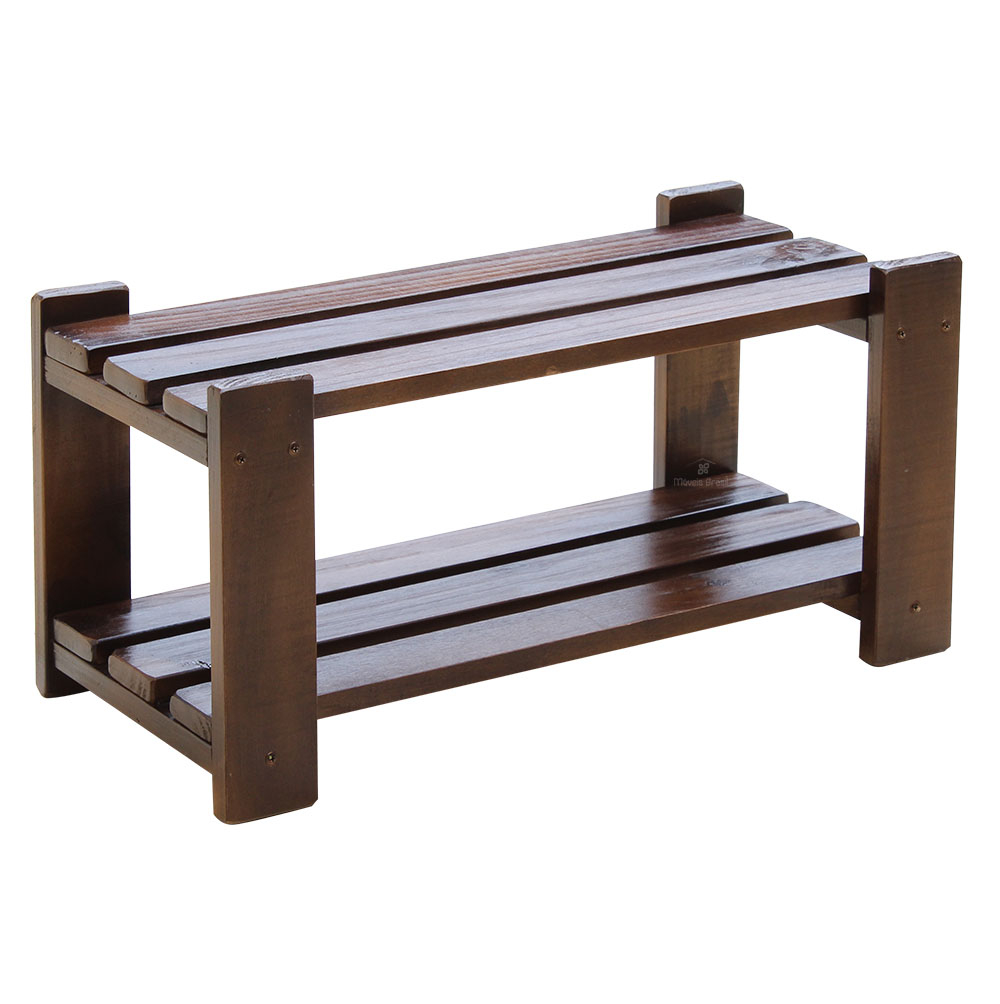 Sapateira 60 cm Madeira Maciça Ripada - Imbuia