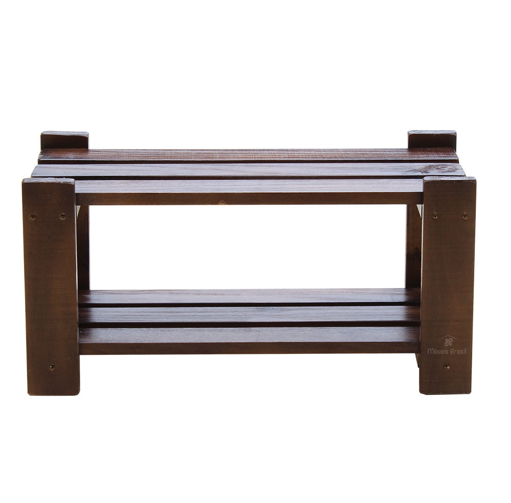 Sapateira 60 cm Madeira Maciça Ripada - Imbuia