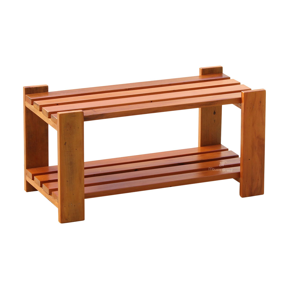 Sapateira 60 cm Madeira de Demolição Ripada Natural