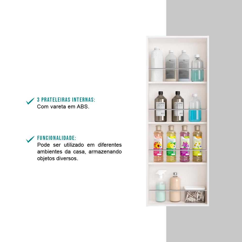 Armário Multiuso Organizador 1 Porta Branco Carraro