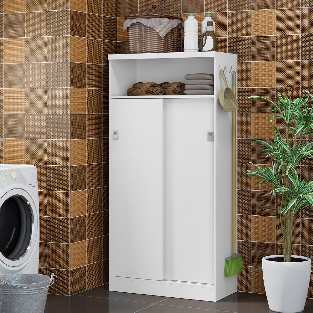 Armário Utilitário Multiuso 2 Portas Branco Carraro