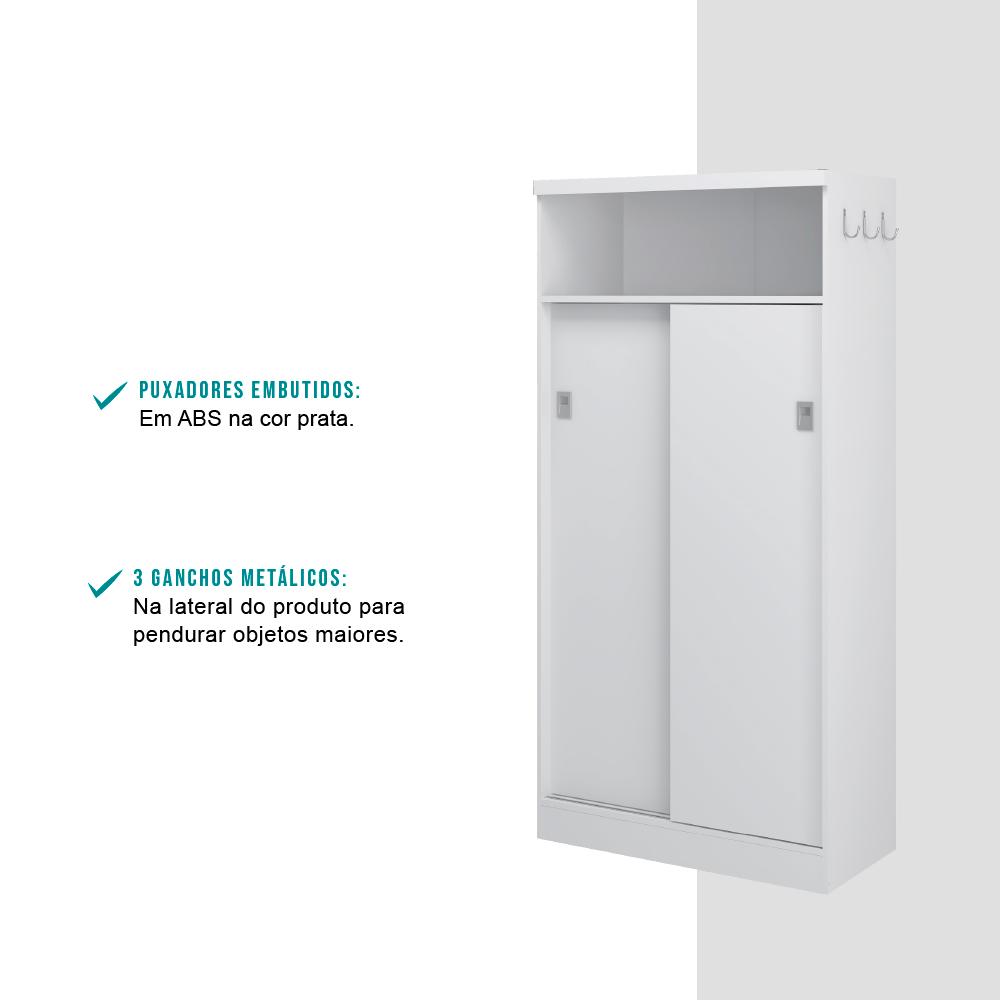 Armário Utilitário Multiuso 2 Portas Branco Carraro