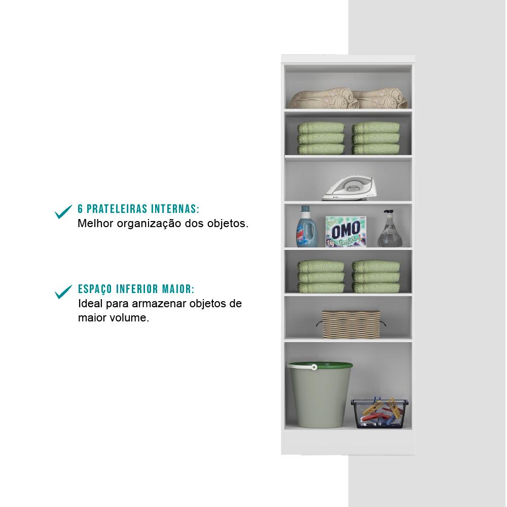 Armário Utilitário Multiuso 2 Portas Branco Carraro