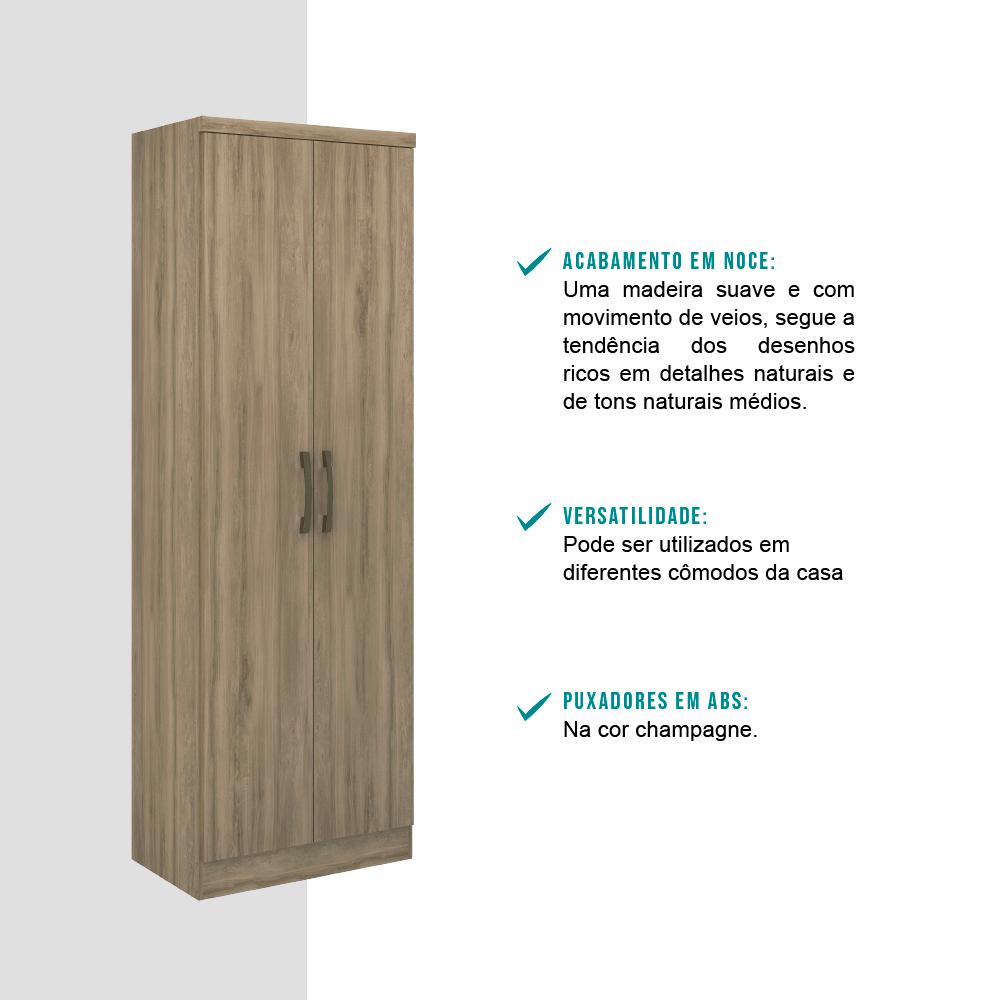 Armário Utilitário Multiuso 2 Portas Noce Carraro