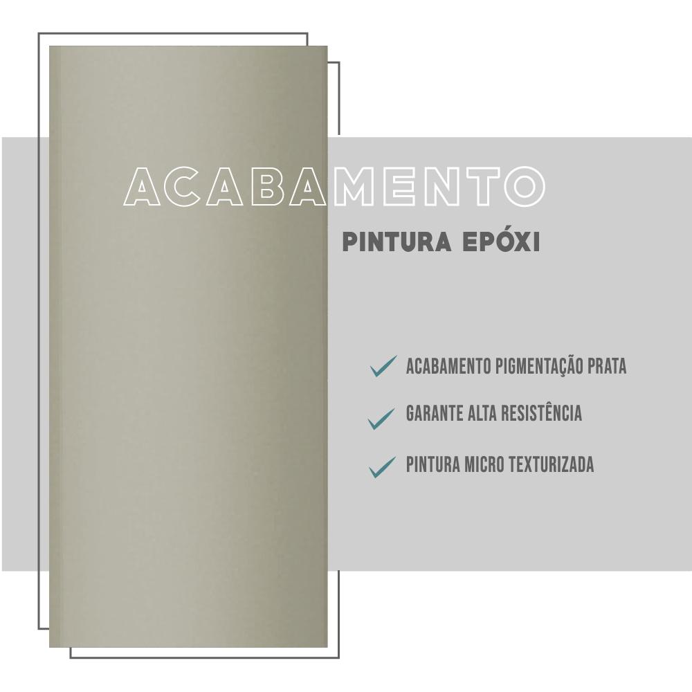 Conjunto 2 Banquetas 105 Tubo Prata Napa Branca Carraro