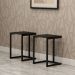 Conjunto 2 Banquetas Sala de Jantar Tubo Preto Madeirado Preto