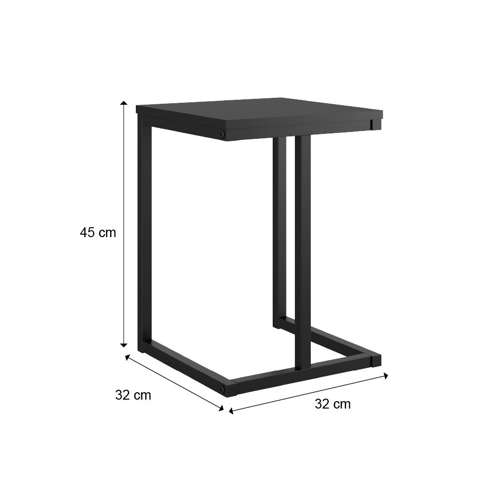 Conjunto 2 Banquetas Sala de Jantar Tubo Preto Madeirado Preto