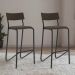 Conjunto 2 Banquetas Tubo Preto Tecido Ônix Carraro