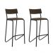 Conjunto 2 Banquetas Tubo Preto Tecido Ônix Carraro