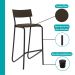 Conjunto 2 Banquetas Tubo Preto Tecido Ônix Carraro