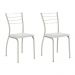 Conjunto 2 Cadeiras 1700 Tubo Prata Napa Branca Carraro
