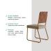 Conjunto 2 Cadeiras de Jantar 1736 Carraro Caramelo/Rose