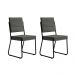 Conjunto 2 Cadeiras de Jantar 1736 Carraro Preto/Cinza