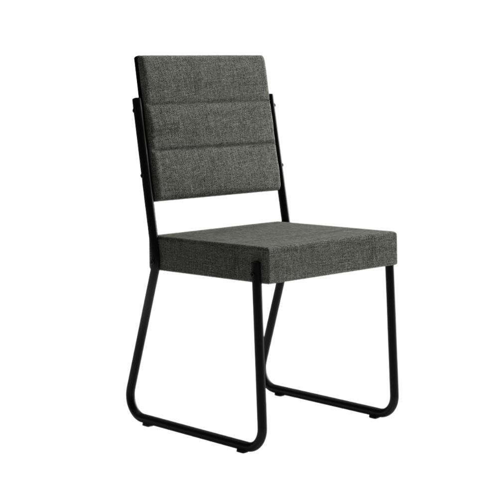 Conjunto 2 Cadeiras de Jantar 1736 Carraro Preto/Cinza