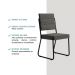 Conjunto 2 Cadeiras de Jantar 1736 Carraro Preto/Cinza