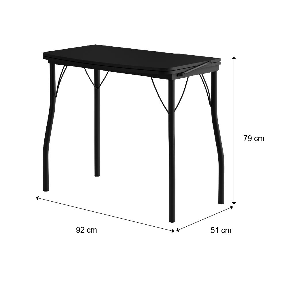 Conjunto Mesa Extensível com 4 Banquetas Preto Carraro