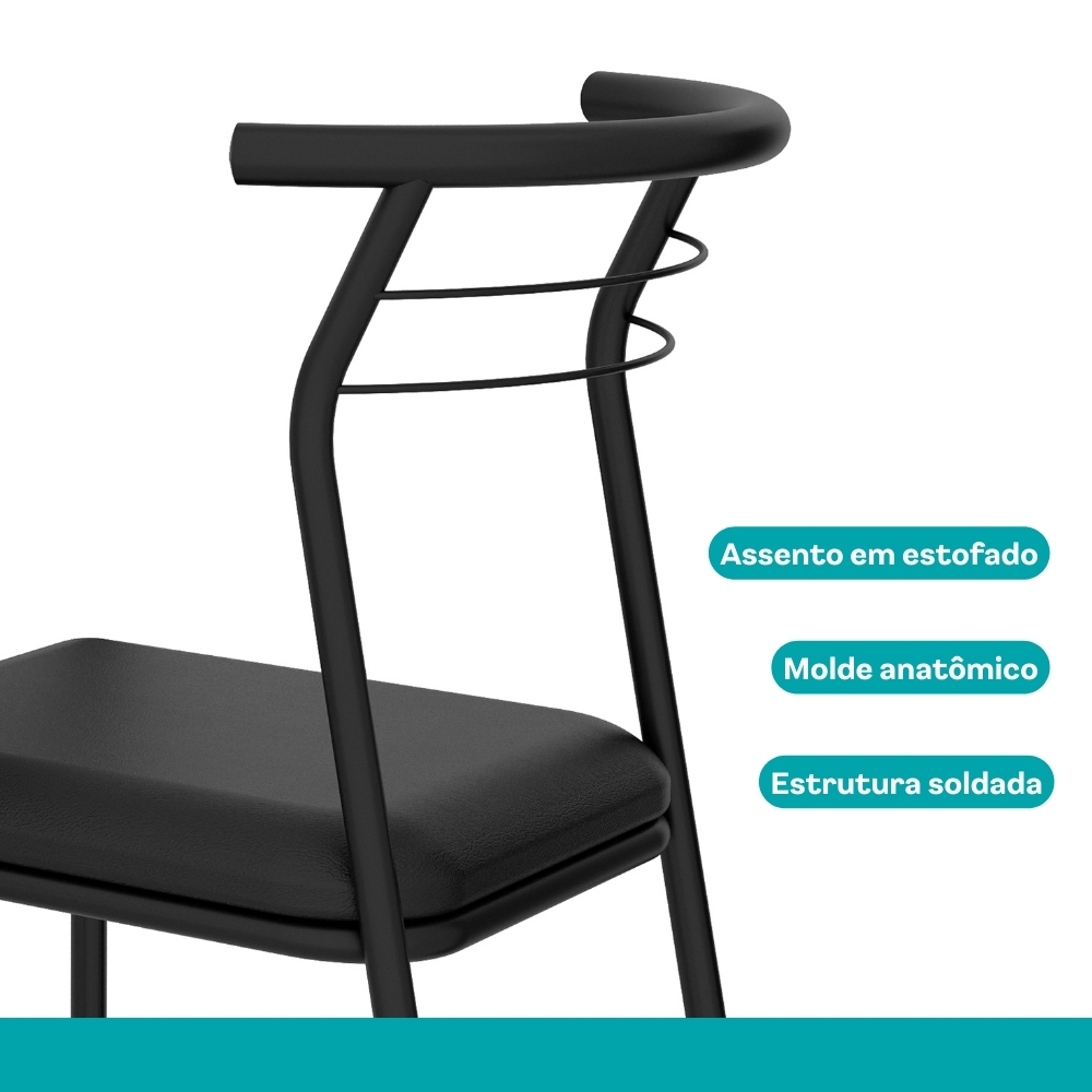 Conjunto Sala de Jantar Carraro Galway com Mesa e 4 Cadeiras