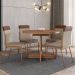 Conjunto Sala de Jantar Déli 4 Cadeiras Carraro Areia/Rose/Nogal